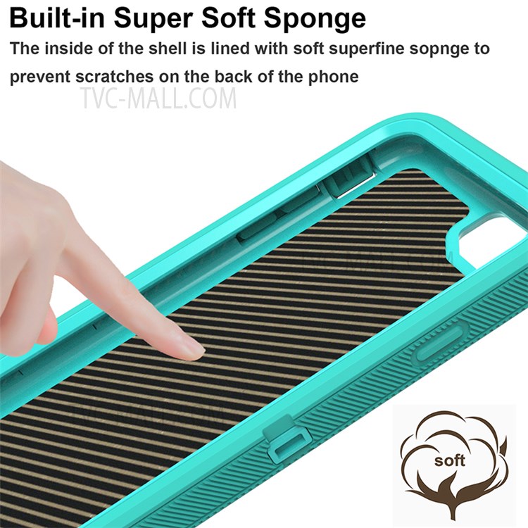 Detachable Shockproof Drop-proof Dust-proof Cover with Belt Clip for iPhone SE (2nd Generation) - All Cyan-8