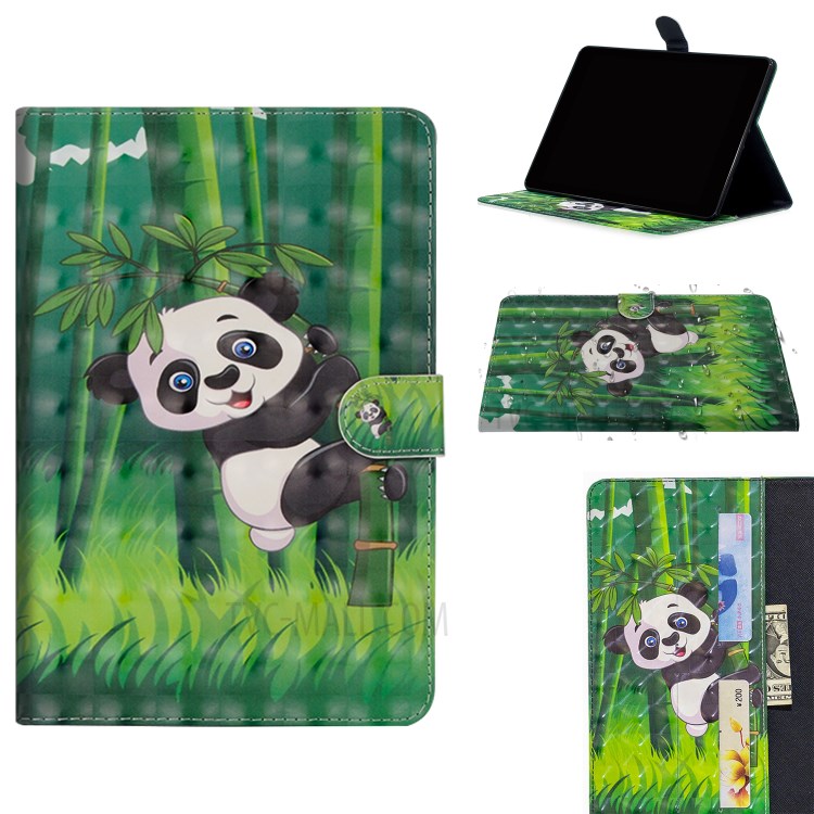 Light Spot Decor Pattern Printing Leather Tablet Case for iPad Pro 11-inch (2020)/(2018) - Panda and Bamboo-1