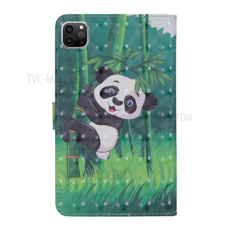 Light Spot Decor Pattern Printing Leather Tablet Case for iPad Pro 11-inch (2020)/(2018) - Panda and Bamboo-3