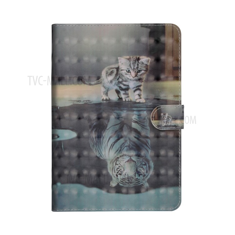Light Spot Decor Pattern Printing Leather Tablet Case for iPad Pro 11-inch (2020)/(2018) - Cat and Tiger Reflection-2
