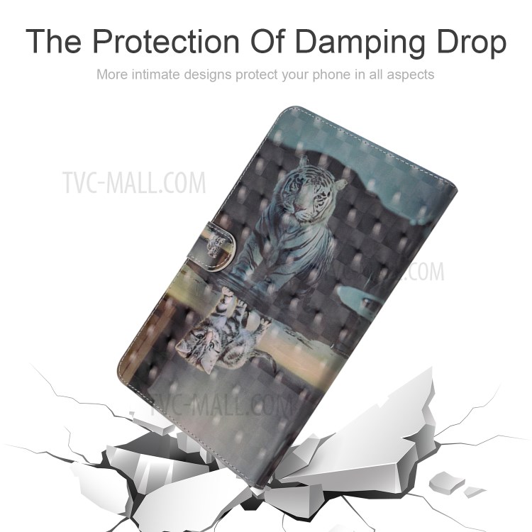 Light Spot Decor Pattern Printing Leather Tablet Case for iPad Pro 11-inch (2020)/(2018) - Cat and Tiger Reflection-5