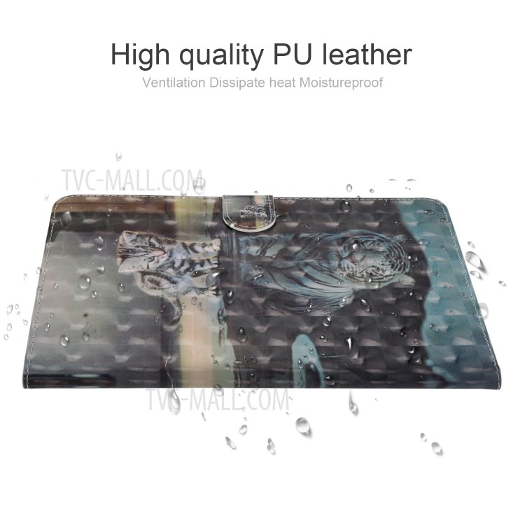 Light Spot Decor Pattern Printing Leather Tablet Case for iPad Pro 11-inch (2020)/(2018) - Cat and Tiger Reflection-8