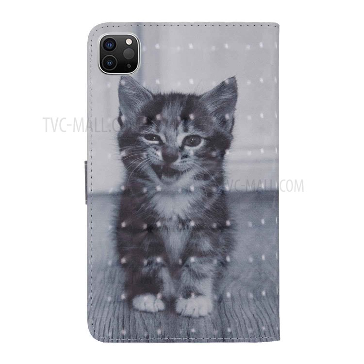 Light Spot Decor Pattern Printing Leather Tablet Case for iPad Pro 11-inch (2020)/(2018) - Smiling Cat-3