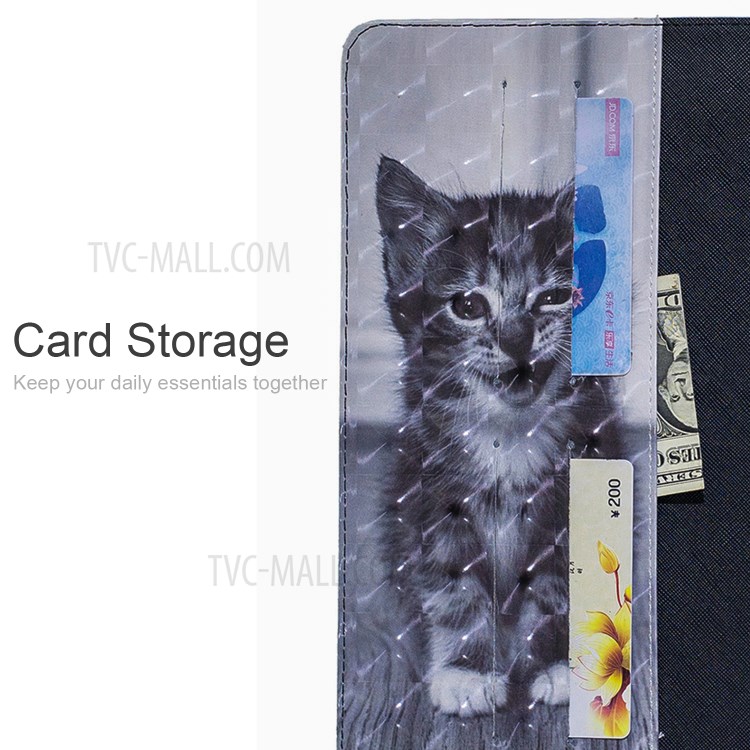 Light Spot Decor Pattern Printing Leather Tablet Case for iPad Pro 11-inch (2020)/(2018) - Smiling Cat-7