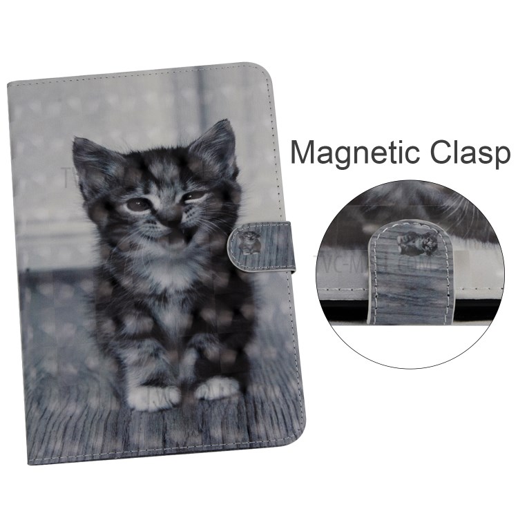 Light Spot Decor Pattern Printing Leather Tablet Case for iPad Pro 11-inch (2020)/(2018) - Smiling Cat-9