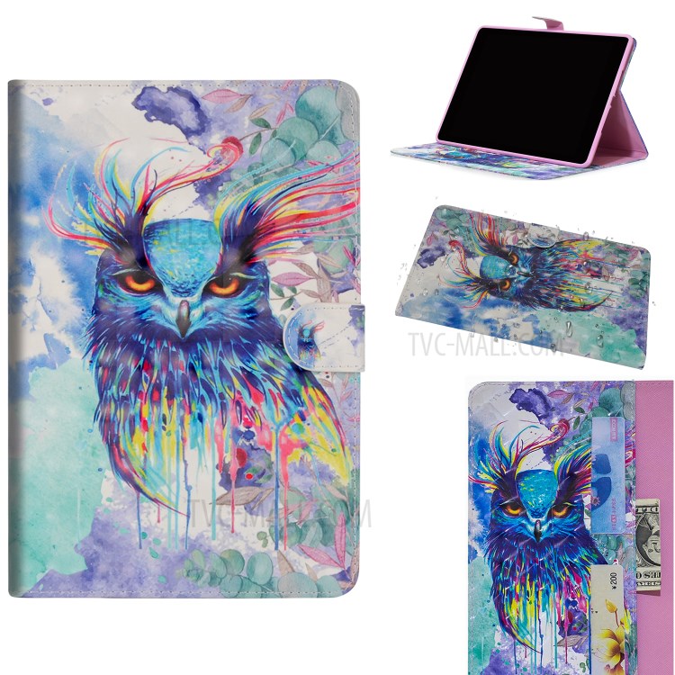 Light Spot Decor Pattern Printing Leather Tablet Case for iPad Pro 11-inch (2020)/(2018) - Color Owl-1