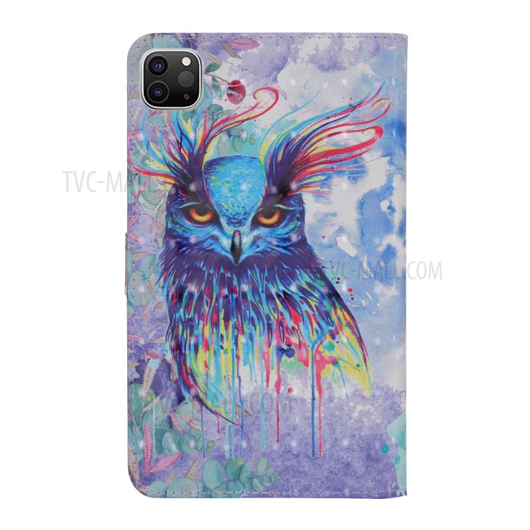 Light Spot Decor Pattern Printing Leather Tablet Case for iPad Pro 11-inch (2020)/(2018) - Color Owl-3