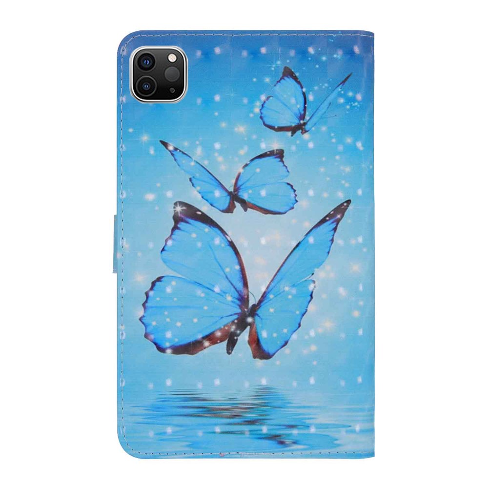 Light Spot Decor Pattern Printing Leather Tablet Case for iPad Pro 11-inch (2020)/(2018) - Blue Butterflies-2