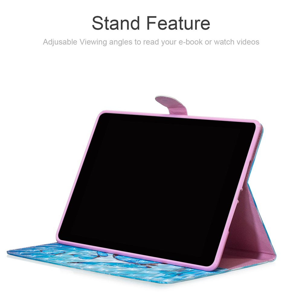 Light Spot Decor Pattern Printing Leather Tablet Case for iPad Pro 11-inch (2020)/(2018) - Blue Butterflies-5