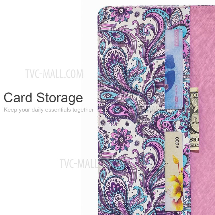 Light Spot Decor Pattern Printing Leather Tablet Case for iPad Pro 11-inch (2020)/(2018) - Paisley Flower-7
