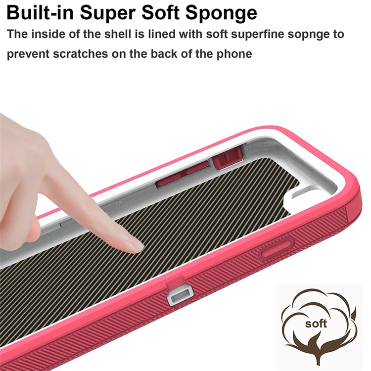 Shockproof PC + TPU Hybrid Case for iPhone SE (2nd Generation) / 8 / 7 4.7-inch - Pink/White-5