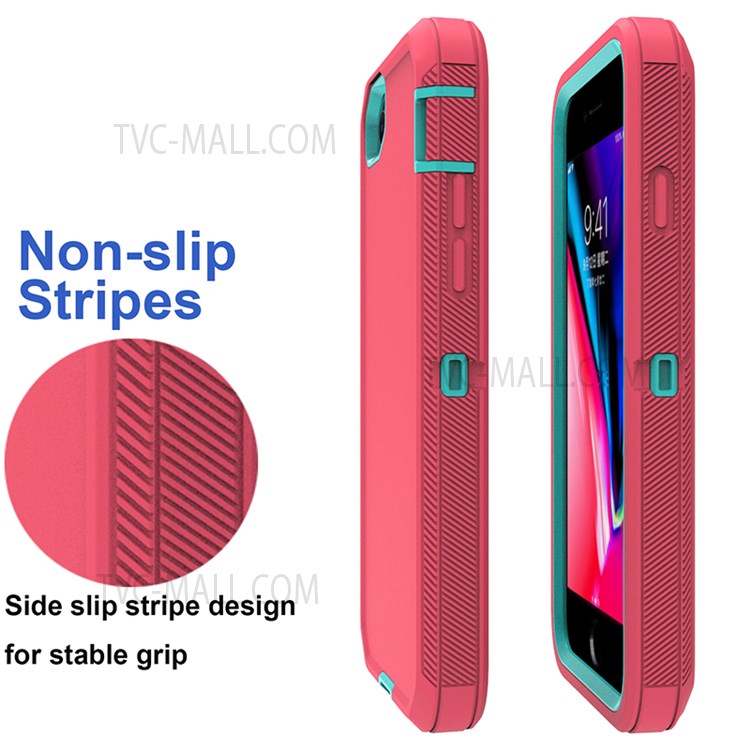 Shockproof PC + TPU Hybrid Case for iPhone SE (2nd Generation) / 8 / 7 4.7-inch - Pink/Sky Blue-4