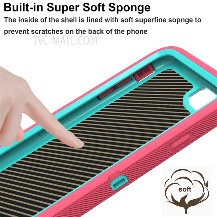 Shockproof PC + TPU Hybrid Case for iPhone SE (2nd Generation) / 8 / 7 4.7-inch - Pink/Sky Blue-5