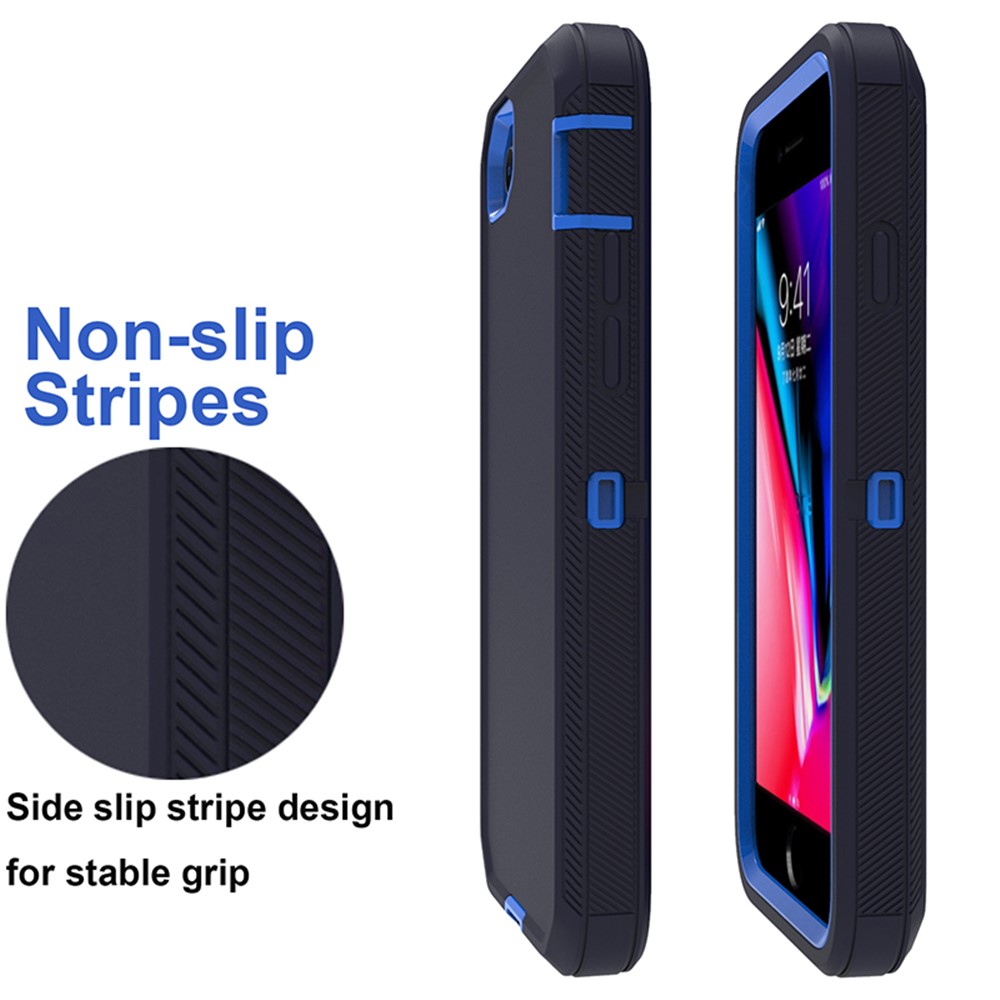 Shockproof PC + TPU Hybrid Case for iPhone SE (2nd Generation) / 8 / 7 4.7-inch - Baby Blue/Dark Blue-4