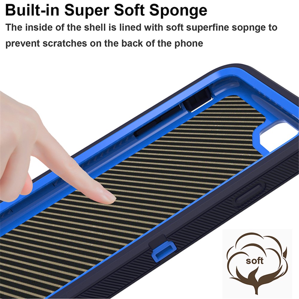 Shockproof PC + TPU Hybrid Case for iPhone SE (2nd Generation) / 8 / 7 4.7-inch - Baby Blue/Dark Blue-5