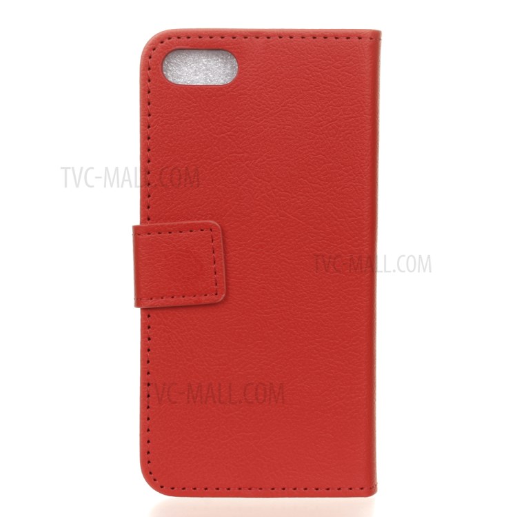 Protective PU Leather Wallet Stand Phone Cover for iPhone SE (2nd Generation)/8/7 4.7 inch - Red-4