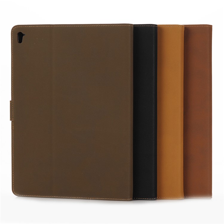 Matte Leather Smart Stand Case for iPad Pro 9.7 inch - Black-12