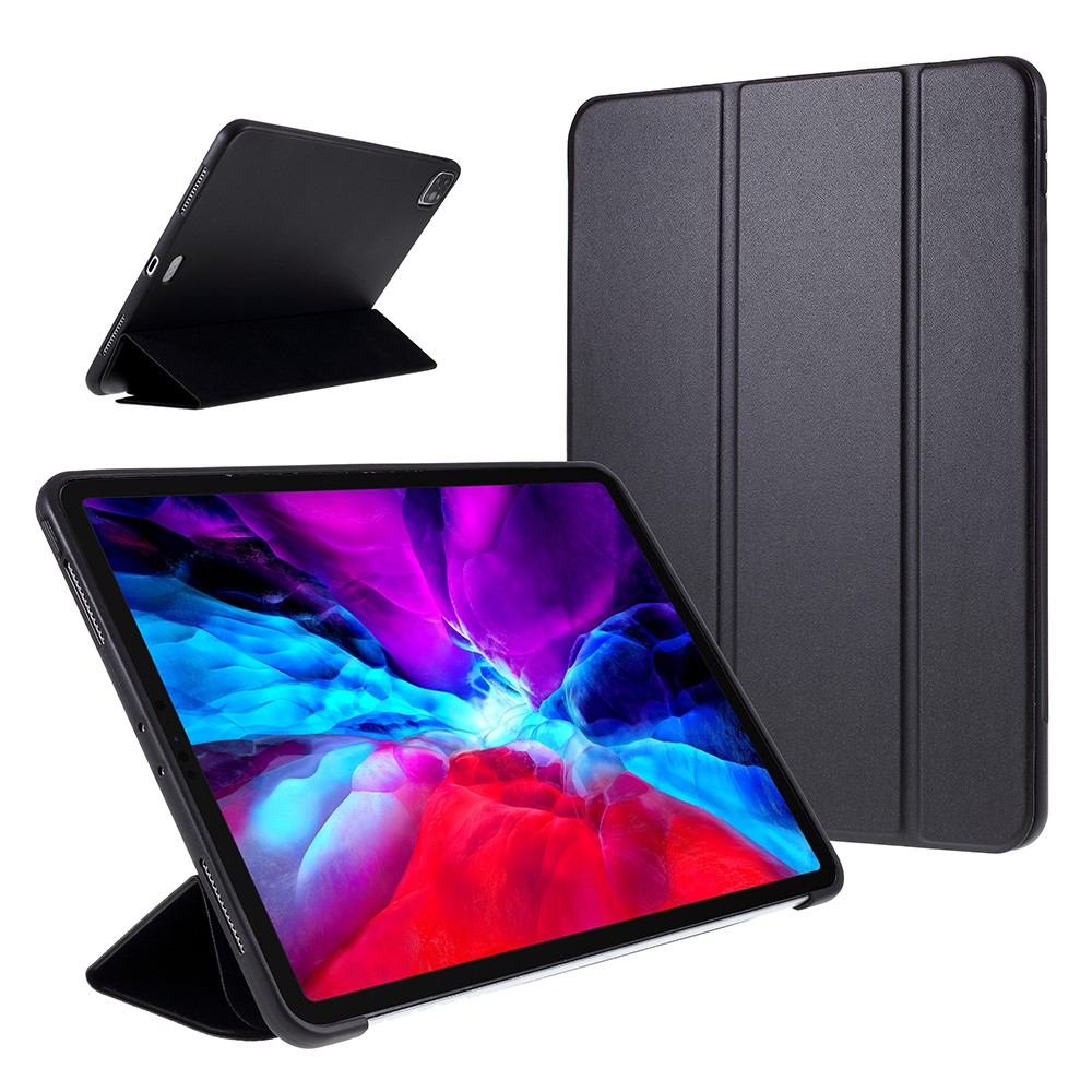 Case de Cuero Tri-pliegue Para Ipad Pro de 11 Pulgadas (2020) - Negro