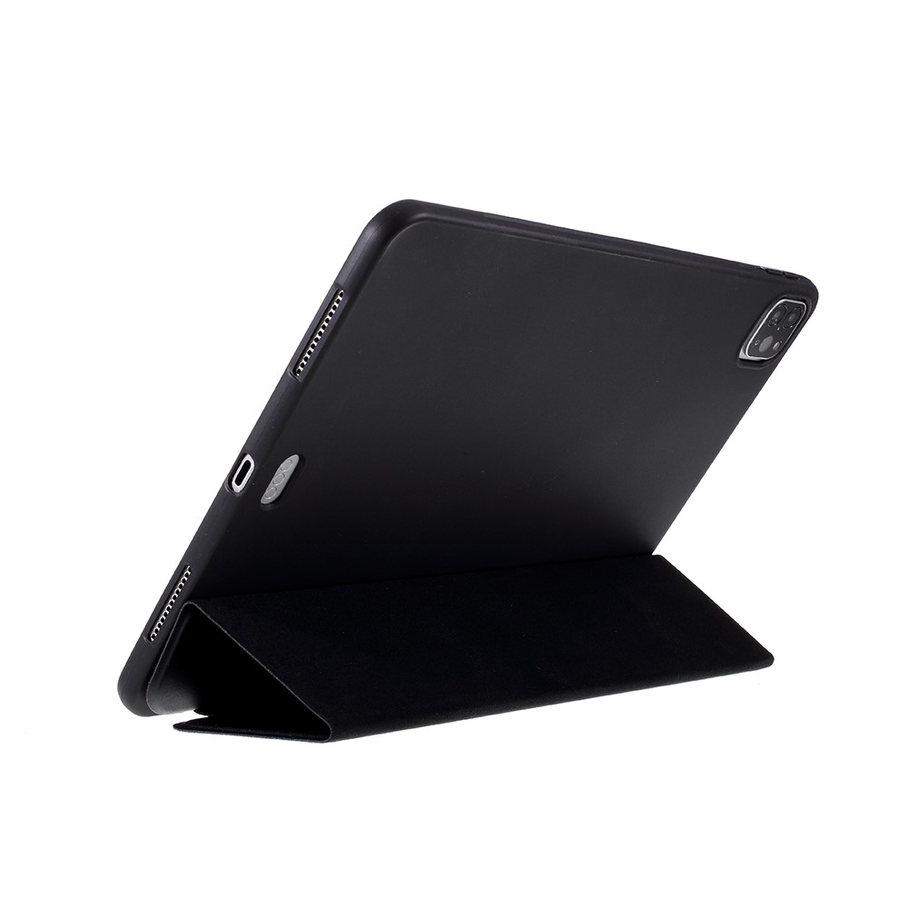 Case de Cuero Tri-pliegue Para Ipad Pro de 11 Pulgadas (2020) - Negro