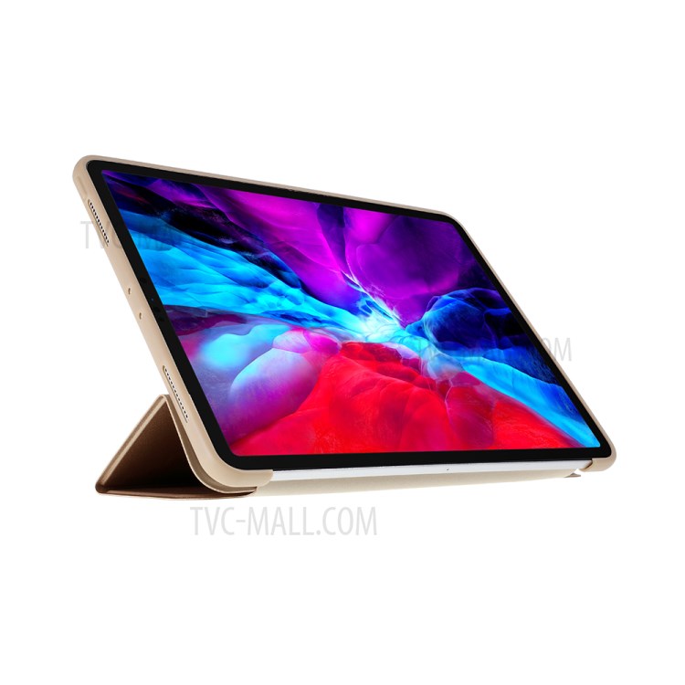 Tri-fach Lederstand Hülle Für Ipad Pro 11-zoll (2020) - Gold-6