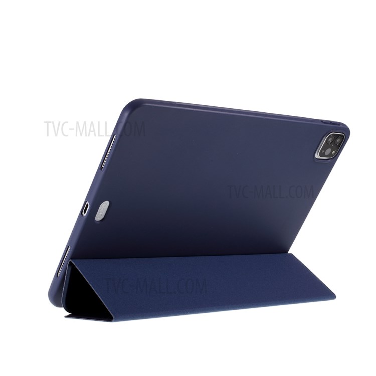 Tri-fold Leather Stand Case for iPad Pro 11-inch (2020) - Dark Blue-5