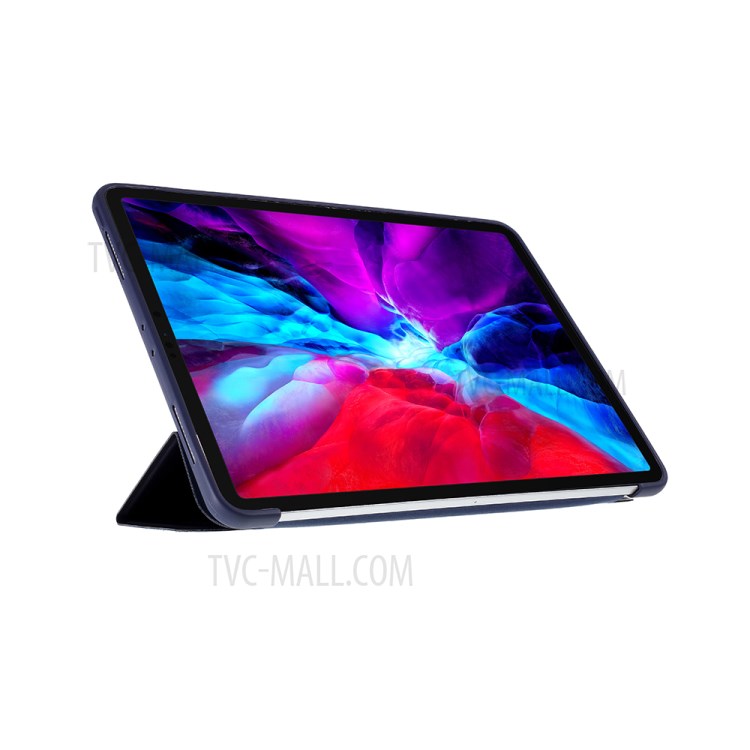Tri-fold Leather Stand Case for iPad Pro 11-inch (2020) - Dark Blue-6