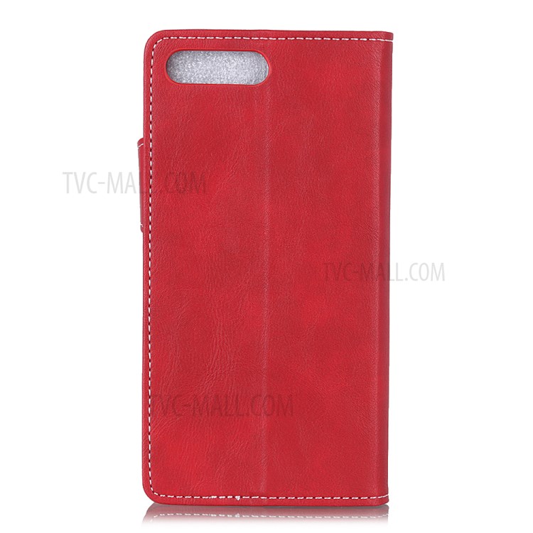 S Shape Textured PU Leather Case Phone Cover for iPhone SE (2nd Generation)/8/7 4.7 inch - Red-2