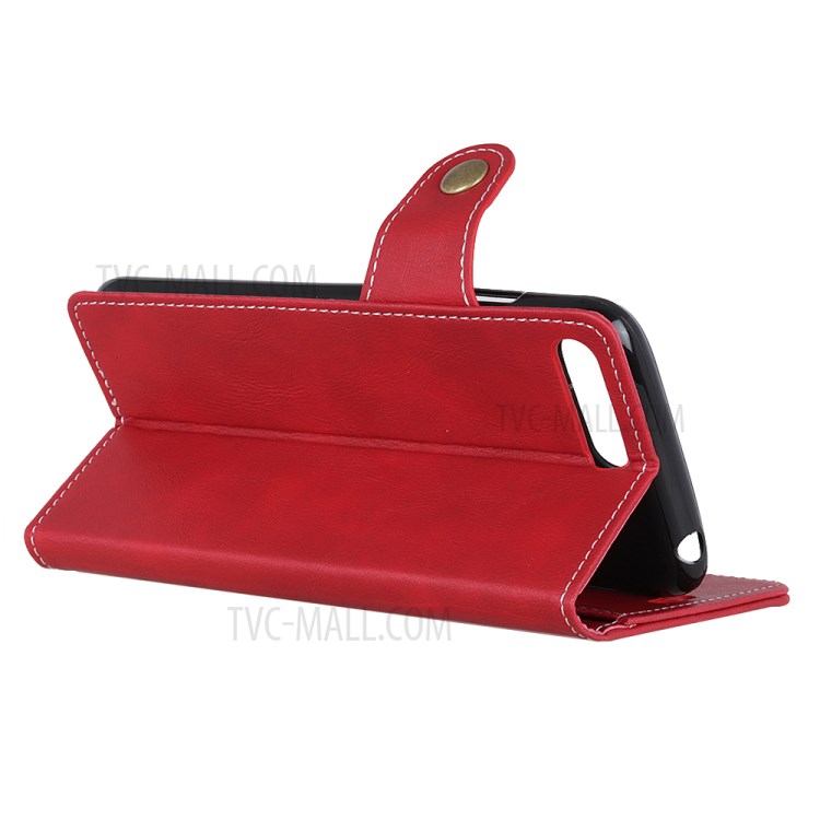 S Shape Textured PU Leather Case Phone Cover for iPhone SE (2nd Generation)/8/7 4.7 inch - Red-3