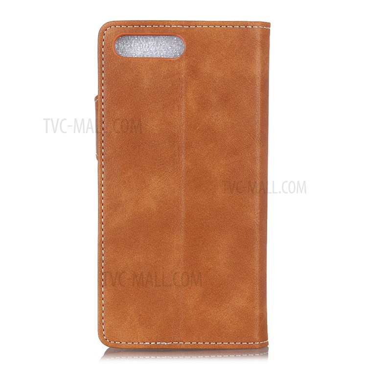 S Shape Textured PU Leather Case Phone Cover for iPhone SE (2nd Generation)/8/7 4.7 inch - Brown-2