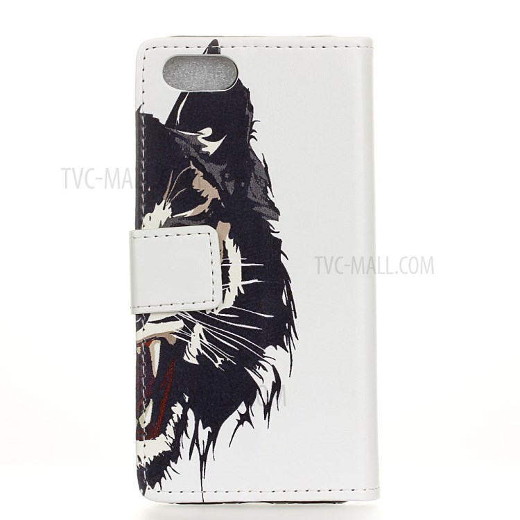Protective Patterns Wallet Leather Stand Cover for iPhone SE (2nd Generation)/8/7 4.7 inch - Tiger Face-2