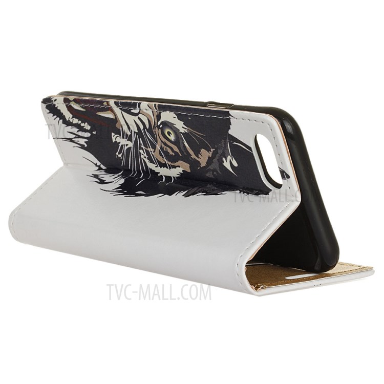 Protective Patterns Wallet Leather Stand Cover for iPhone SE (2nd Generation)/8/7 4.7 inch - Tiger Face-5
