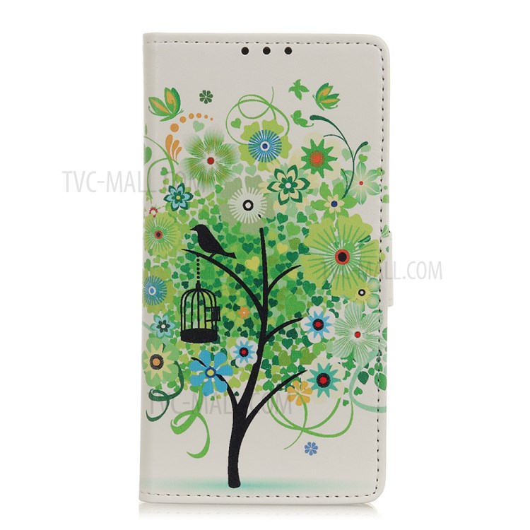 Protective Patterns Wallet Leather Stand Cover for iPhone SE (2nd Generation)/8/7 4.7 inch - Green Tree-1