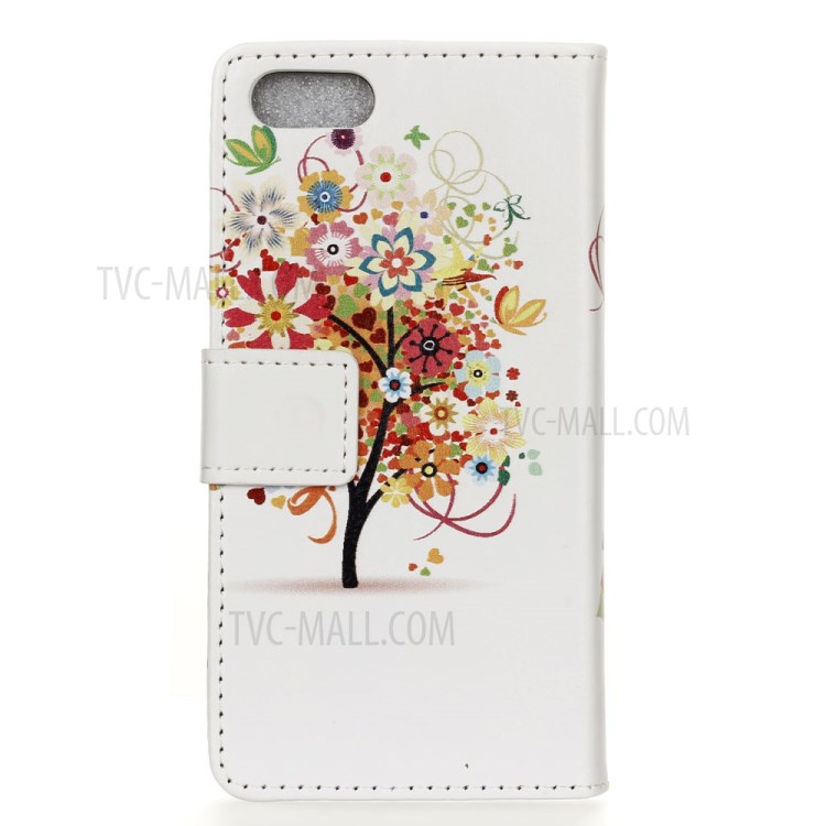 Protective Patterns Wallet Leather Stand Cover for iPhone SE (2nd Generation)/8/7 4.7 inch - Colorful Tree-2