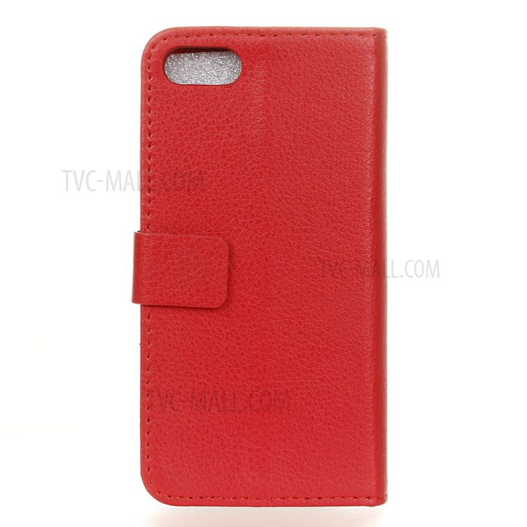 Litchi Texture Wallet Stand Leather Case for iPhone SE (2nd Generation)/8/7 - Red-2