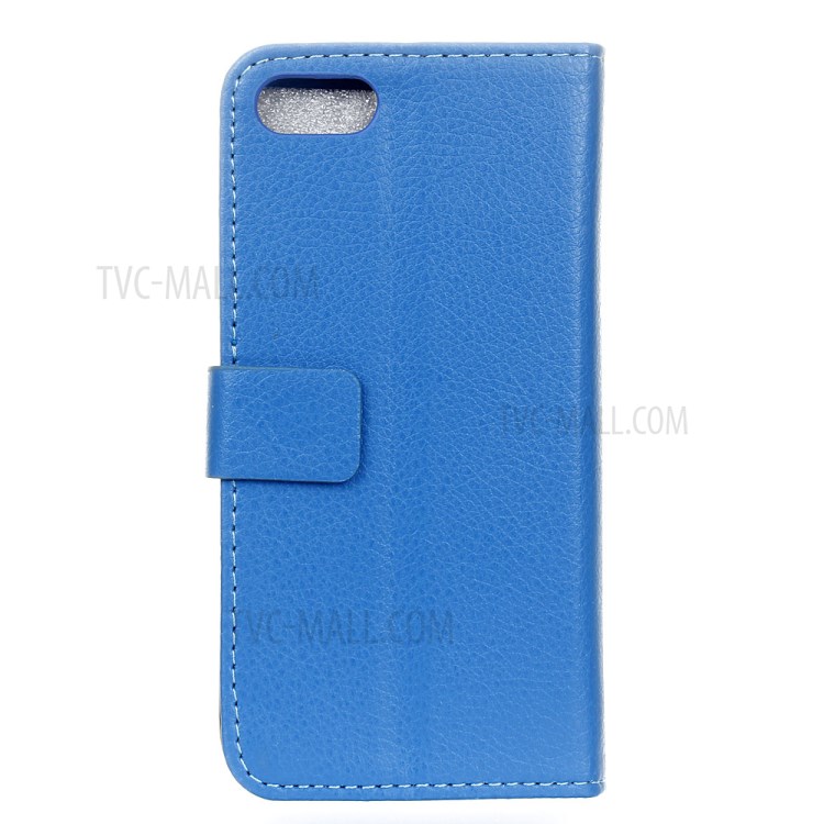 Litchi Texture Wallet Stand Leather Case for iPhone SE (2nd Generation)/8/7 - Blue-2
