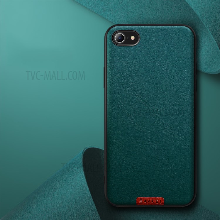 Solid Color PU Leather Coated TPU PC Combo Case for iPhone 7/8/SE (2nd Generation) - Green
