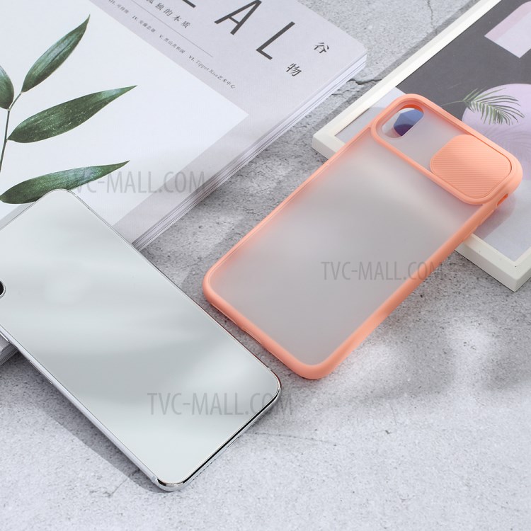 Matte PC + TPU Hybrid Case with Slide Camera Protection Cover for iPhone X/XS 5.8 inch - Pink-6