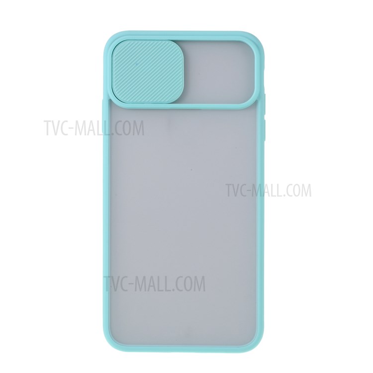 Matte PC + TPU Hybrid Case with Slide Camera Protection Cover for iPhone X/XS 5.8 inch - Cyan-7