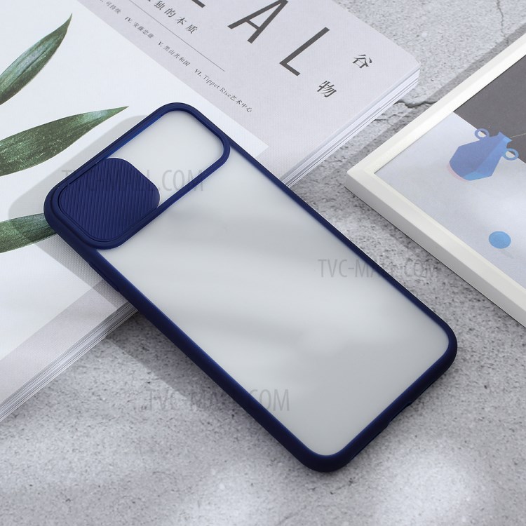 Matte PC + TPU Hybrid Case with Slide Camera Protection Cover for iPhone X/XS 5.8 inch - Blue-3