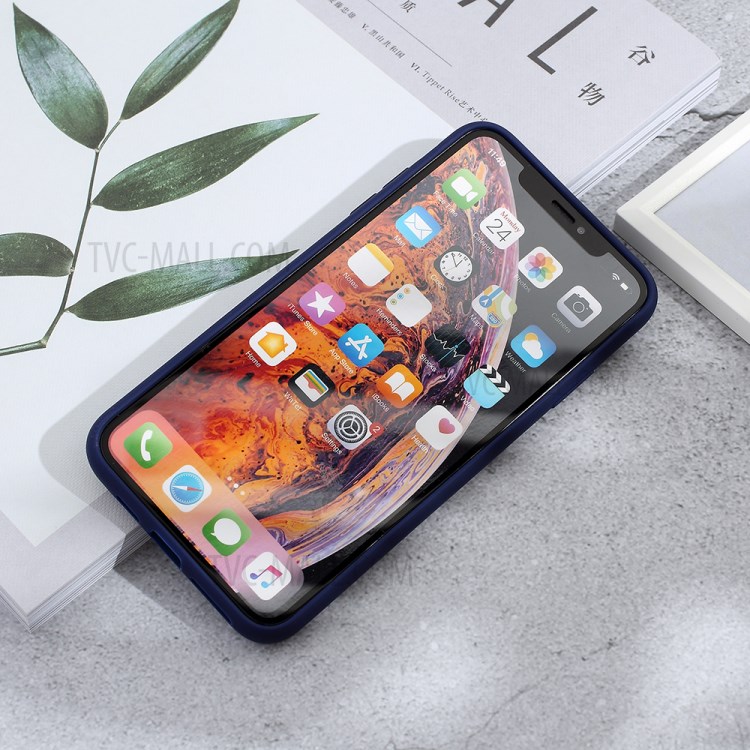 Matte PC + TPU Hybrid Case with Slide Camera Protection Cover for iPhone X/XS 5.8 inch - Blue-5