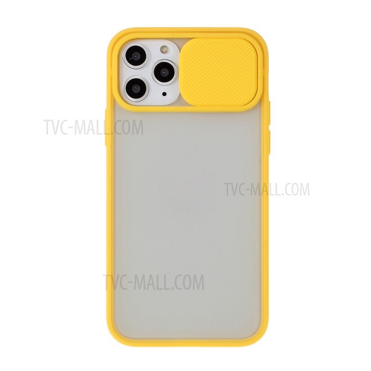 Matte PC + TPU Combo Phone Case with Slide Camera Shell for iPhone 11 Pro 5.8 inch - Yellow-1
