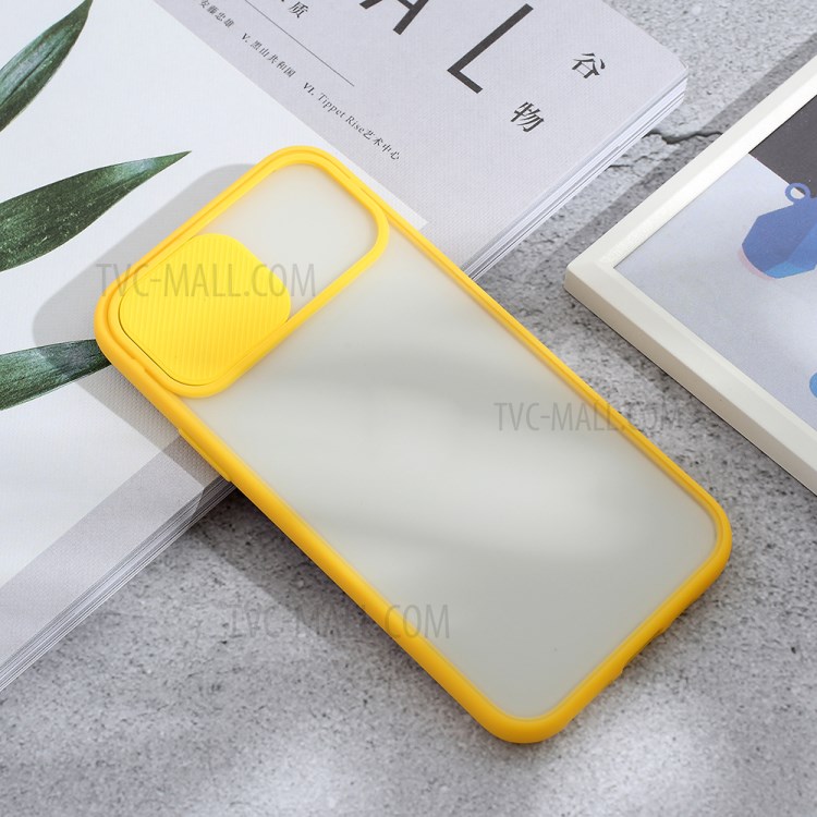 Matte PC + TPU Combo Phone Case with Slide Camera Shell for iPhone 11 Pro 5.8 inch - Yellow-3