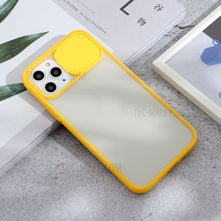 Matte PC + TPU Combo Phone Case with Slide Camera Shell for iPhone 11 Pro 5.8 inch - Yellow-4