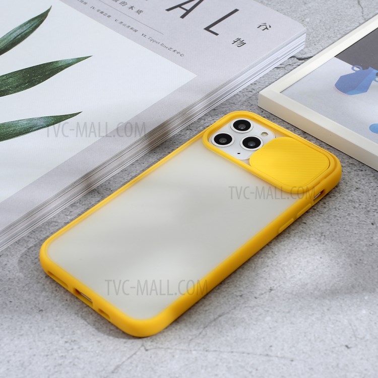 Matte PC + TPU Combo Phone Case with Slide Camera Shell for iPhone 11 Pro 5.8 inch - Yellow-5