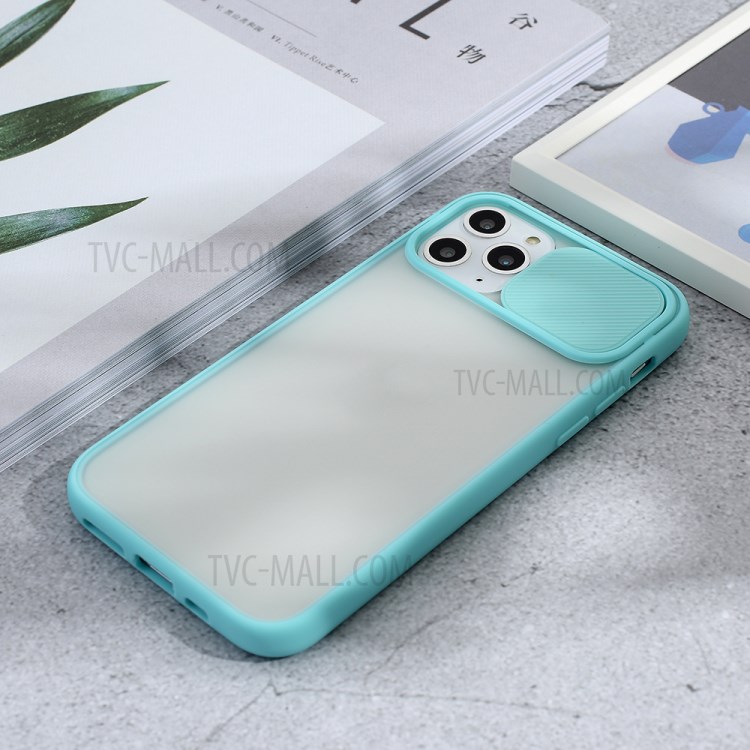 Matte PC + TPU Combo Phone Case with Slide Camera Shell for iPhone 11 Pro 5.8 inch - Cyan-5