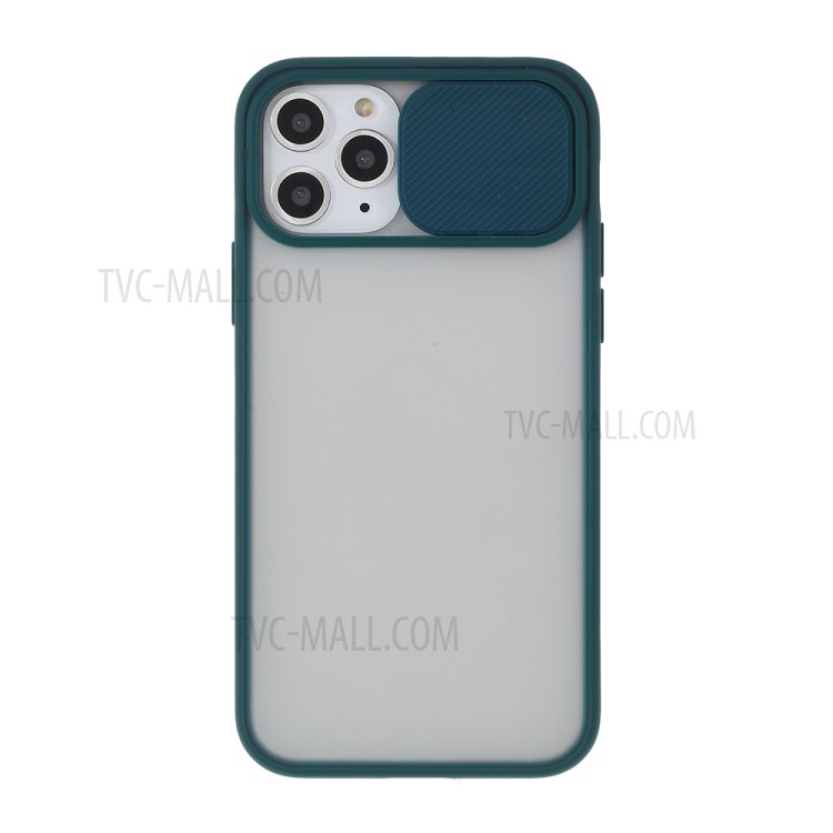Matte PC + TPU Combo Phone Case with Slide Camera Shell for iPhone 11 Pro 5.8 inch - Green-1
