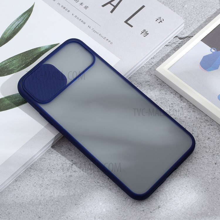 Matte PC + TPU Combo Phone Case with Slide Camera Cover for iPhone 11 Pro Max 6.5 inch - Blue-5