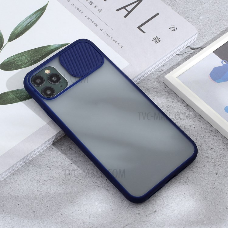 Matte PC + TPU Combo Phone Case with Slide Camera Cover for iPhone 11 Pro Max 6.5 inch - Blue-6