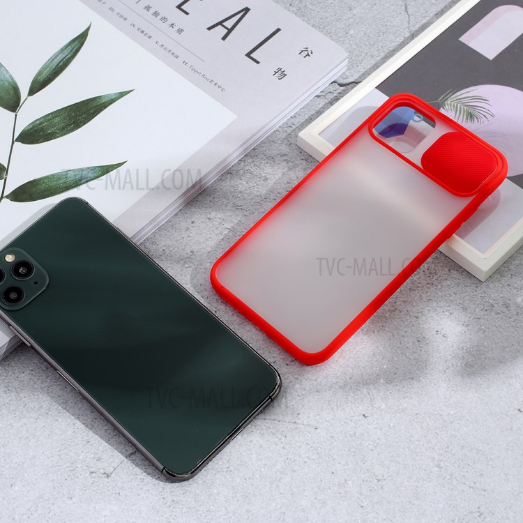 Matte PC + TPU Combo Phone Case with Slide Camera Cover for iPhone 11 Pro Max 6.5 inch - Red-6