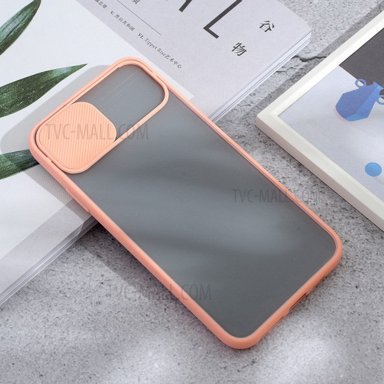 Matte PC + TPU Combo Phone Case with Slide Camera Cover for iPhone 11 Pro Max 6.5 inch - Pink-2